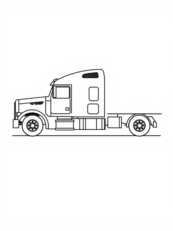 18 wheeler truck coloring page