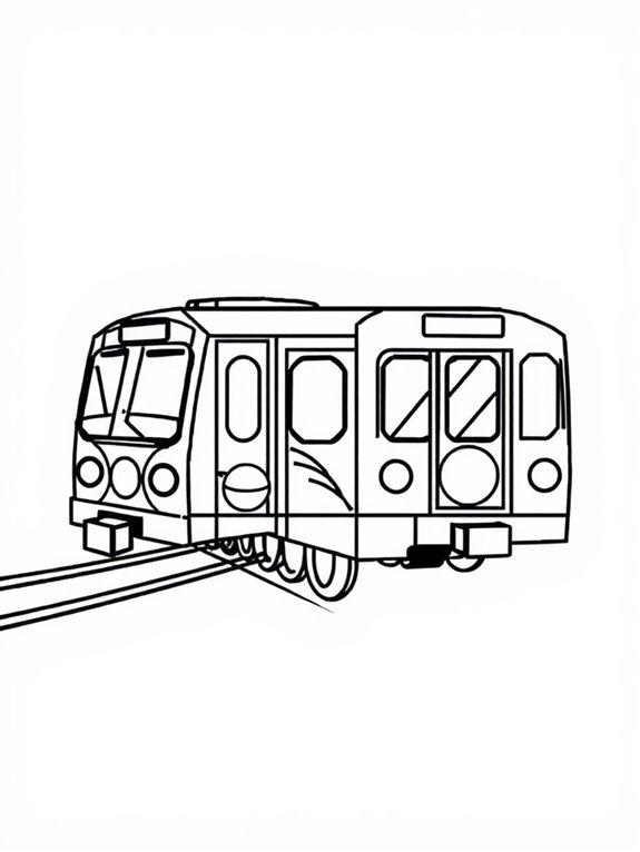 abstract geometric subway train