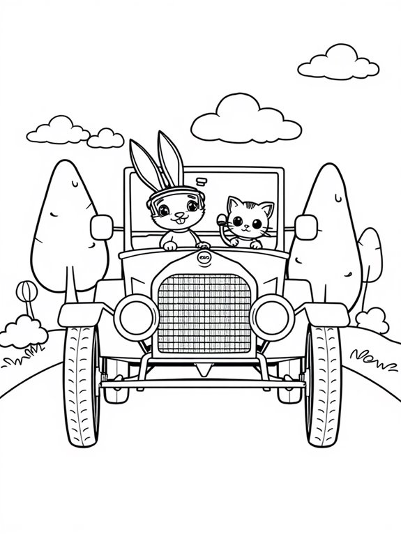 adorable animals driving model t