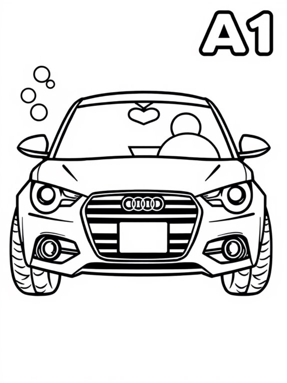 adorable audi a1 illustration