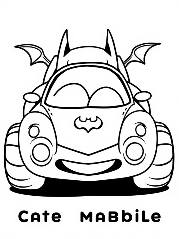 adorable batmobile coloring activity