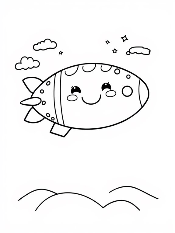 adorable blimp coloring activity