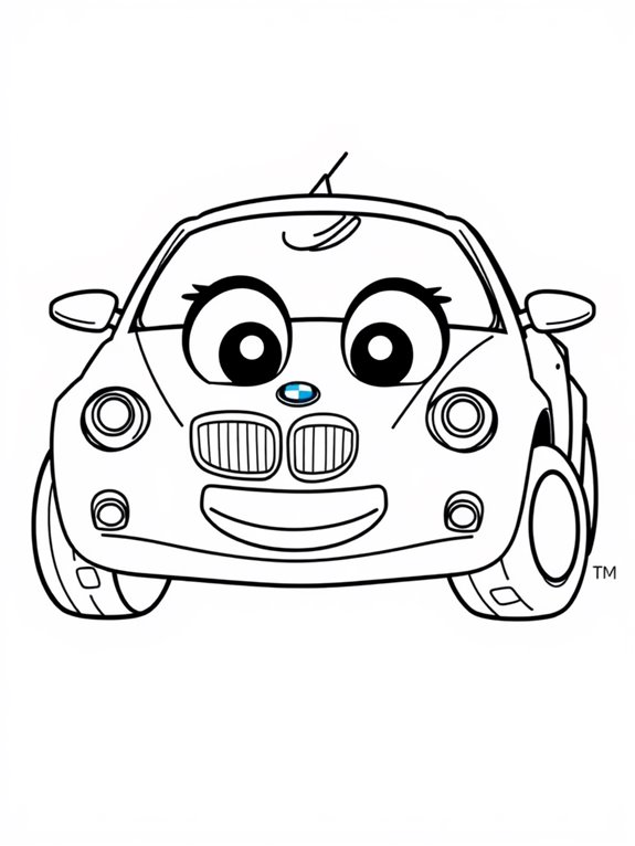 adorable bmw coloring page