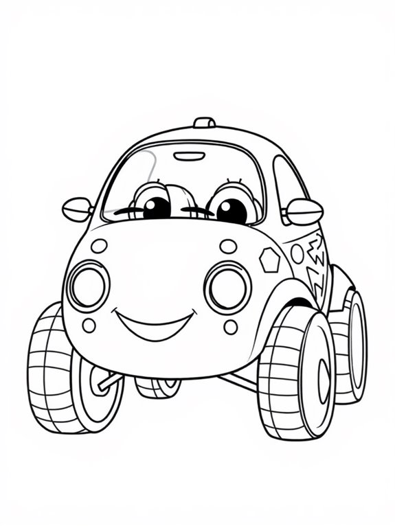 adorable car design illustration