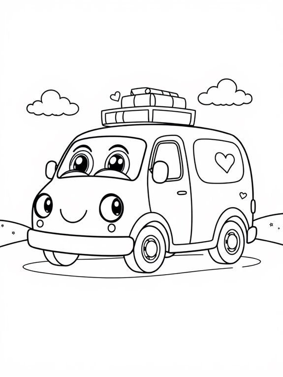 adorable delivery van illustration