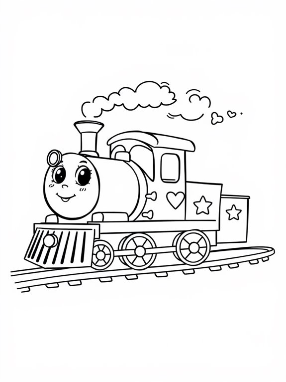 adorable diesel train illustration