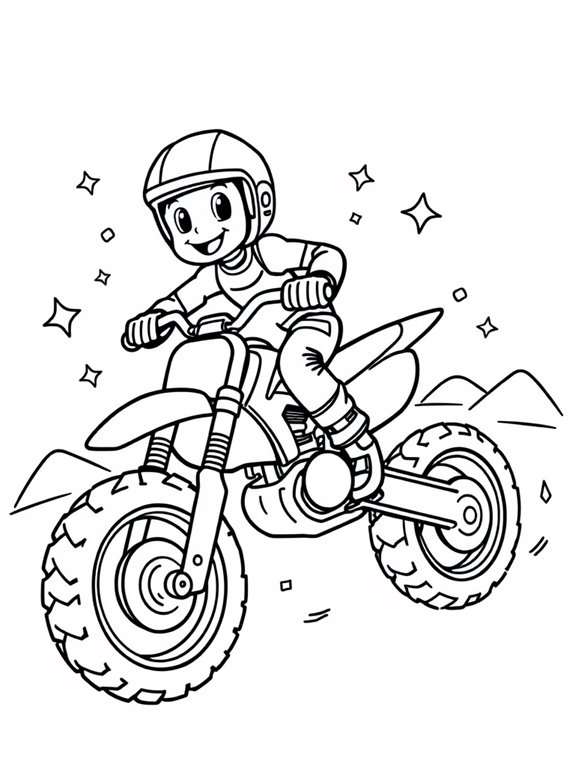 adorable dirt bike illustration