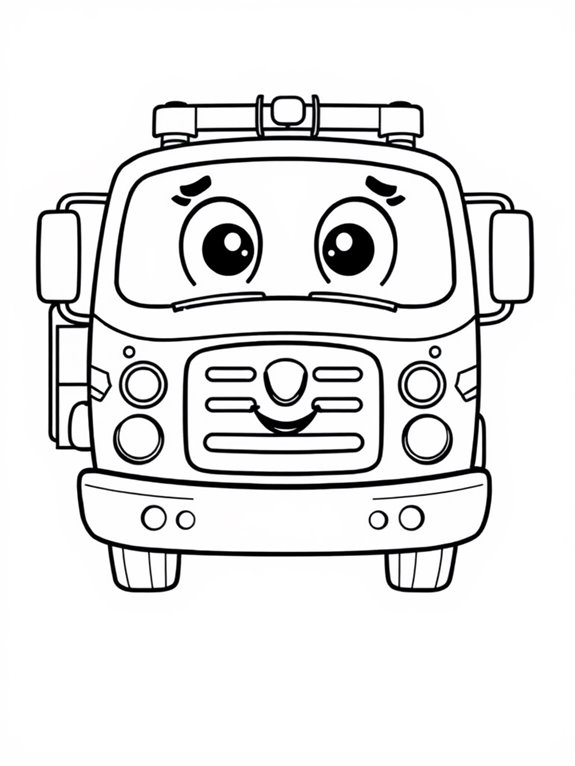 adorable fire truck illustration