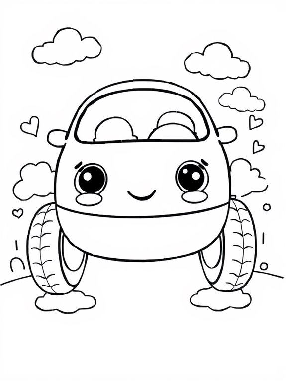 adorable flying vehicle illustration