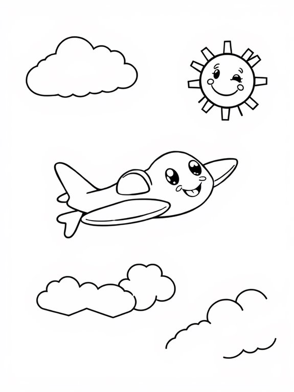 adorable glider plane illustration