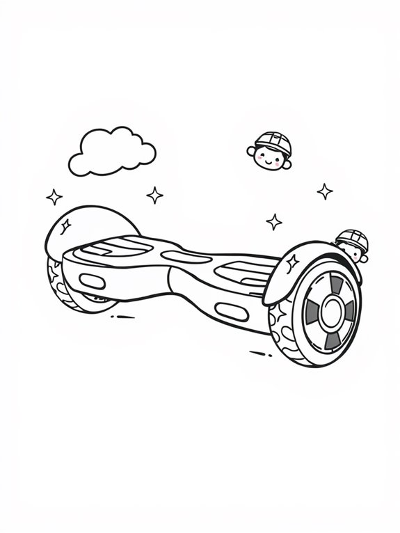 adorable hoverboard coloring activity