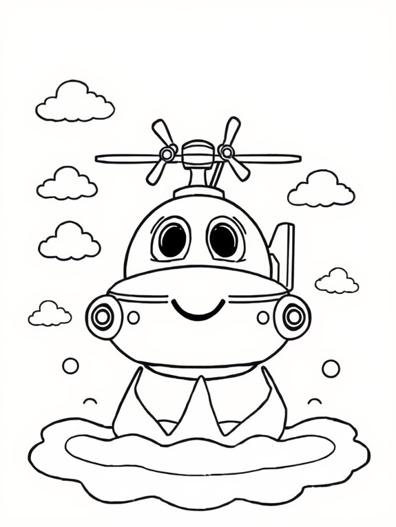 adorable hovercraft coloring activity