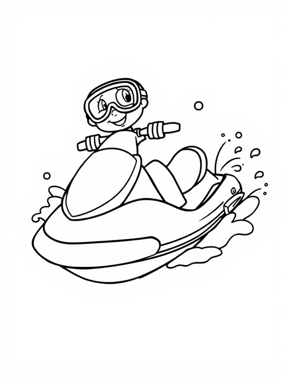 adorable jet ski illustration