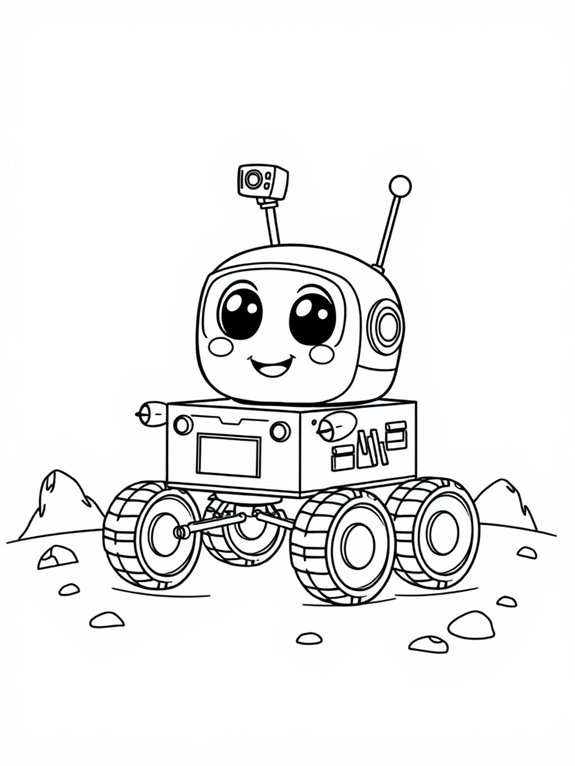 adorable mars rover illustration