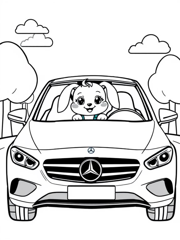 adorable mercedes animal driver