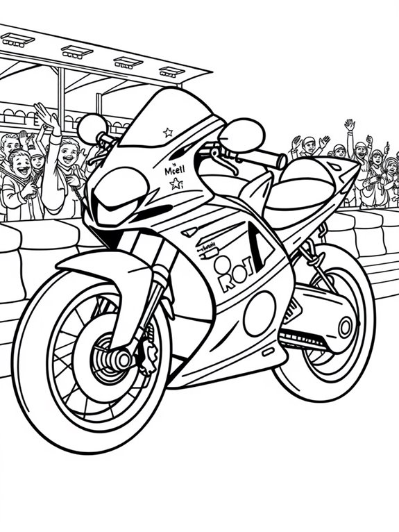 adorable motogp motorcycle illustration