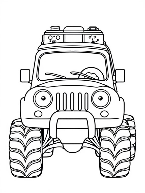 adorable off road vehicle illustration