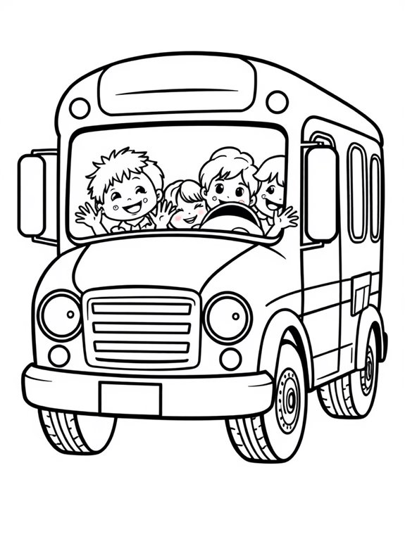 adorable school bus illustration