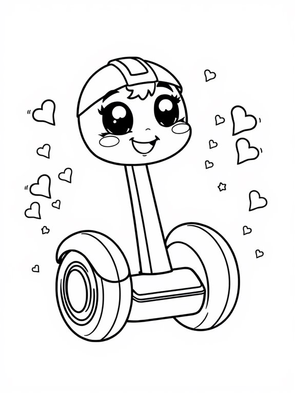 adorable segway character illustration