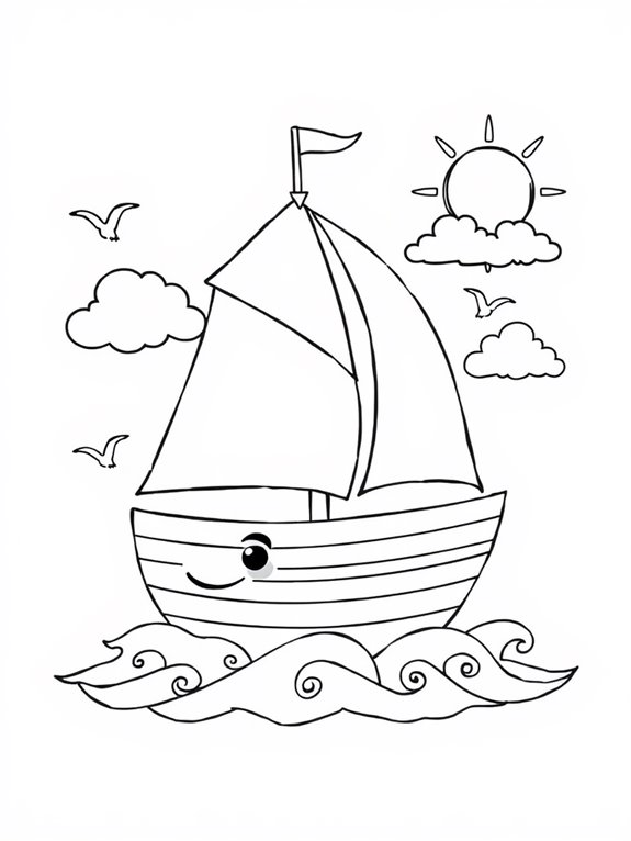 adorable ship coloring activity