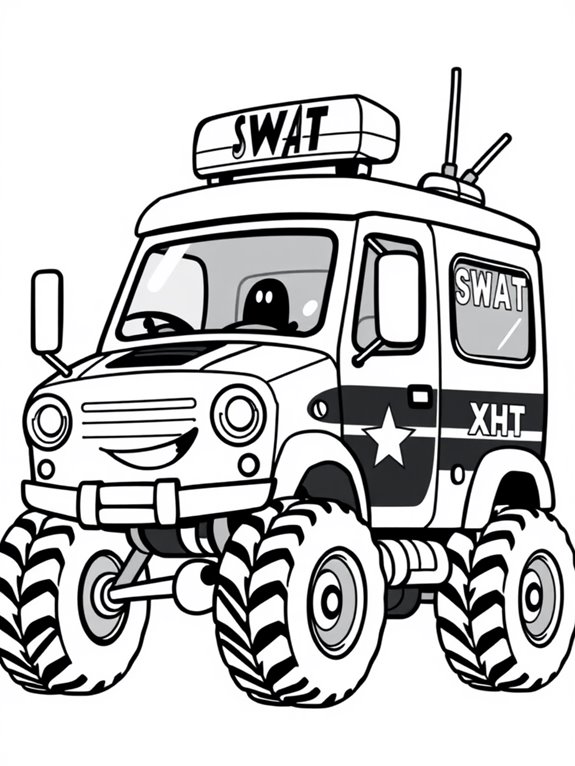 adorable swat vehicle illustration