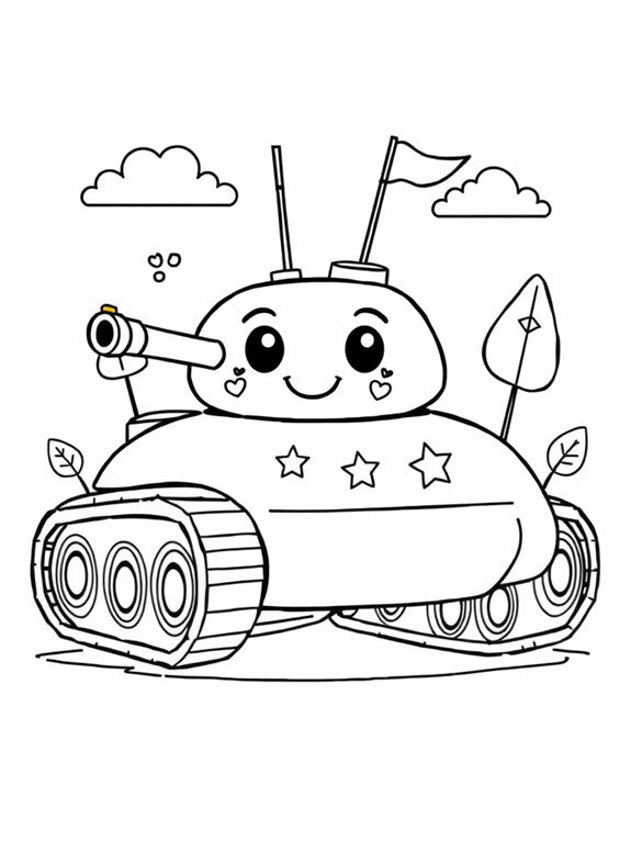 adorable tank coloring page