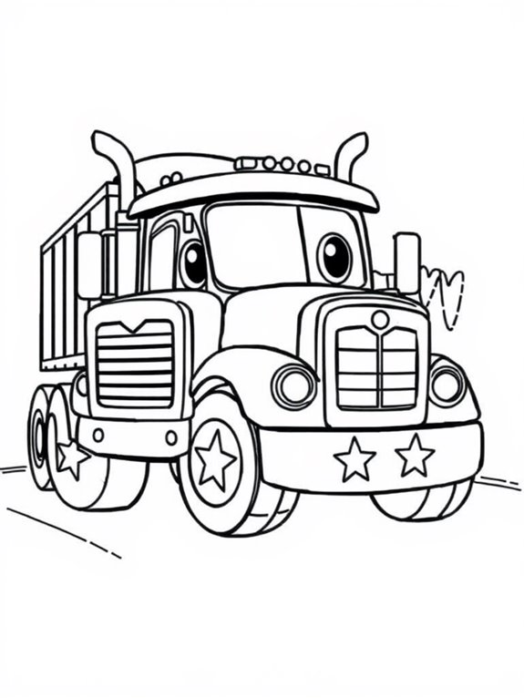 adorable truck coloring page