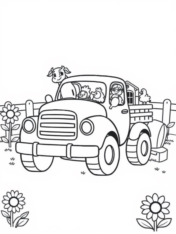 adorable truck coloring page