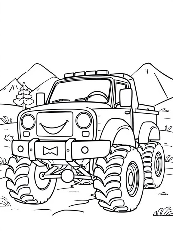 adorable truck coloring page