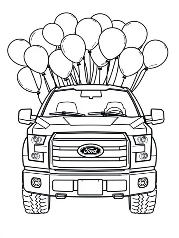 adorable truck with balloons