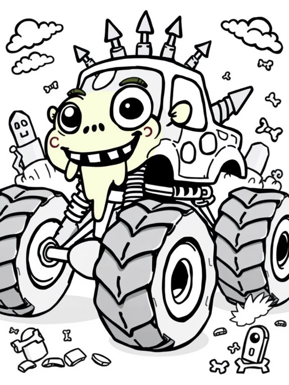 adorable undead vehicle illustration