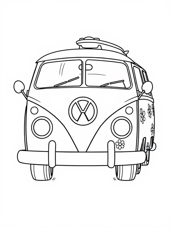 adorable volkswagen bus illustration