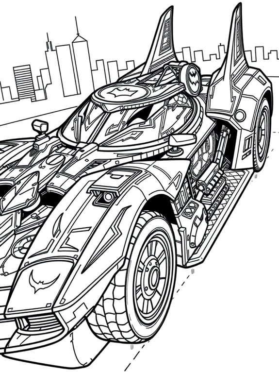 advanced batmobile coloring page