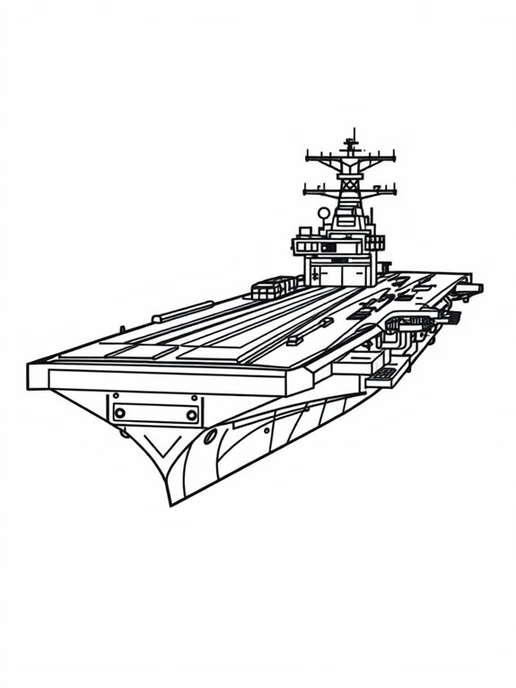 aircraft carrier coloring page