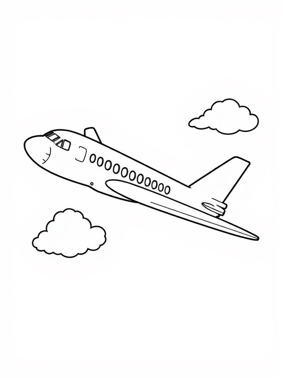 airplane coloring activity page