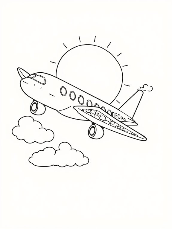 airplane coloring page design