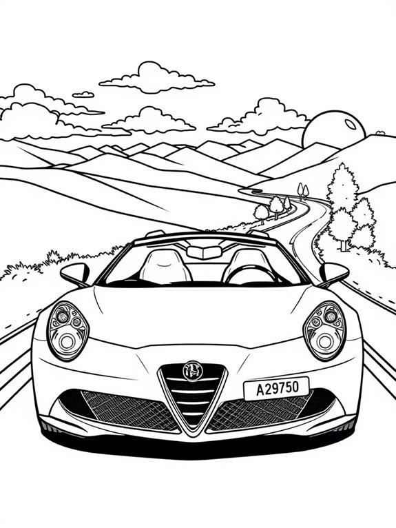 alfa romeo adventure coloring page