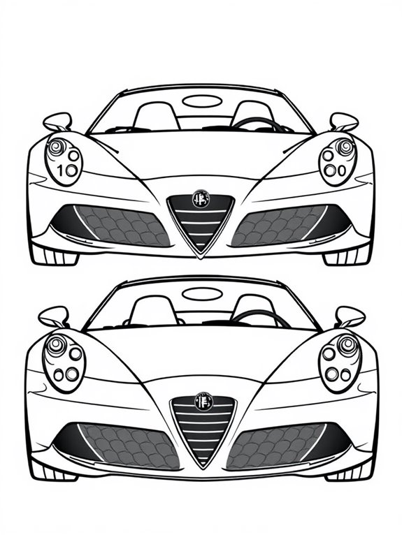 alfa romeo coloring page design