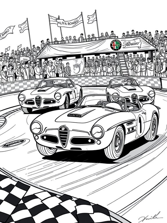 alfa romeo racing nostalgia coloring