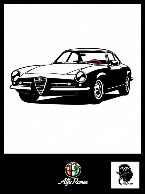 alfa romeo silhouette coloring page