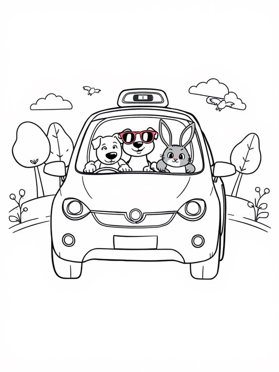 animal passengers in car