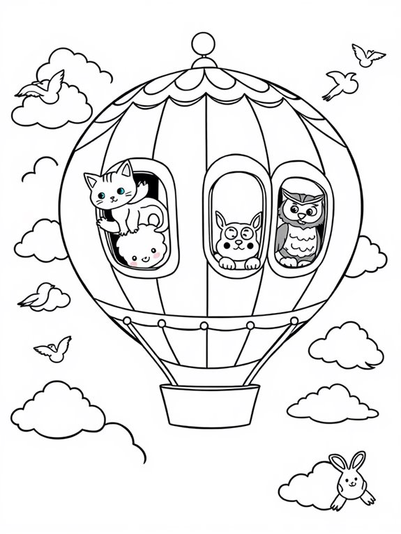 animal passengers zeppelin coloring