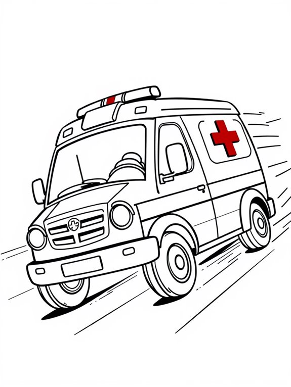 animated fast ambulance illustration