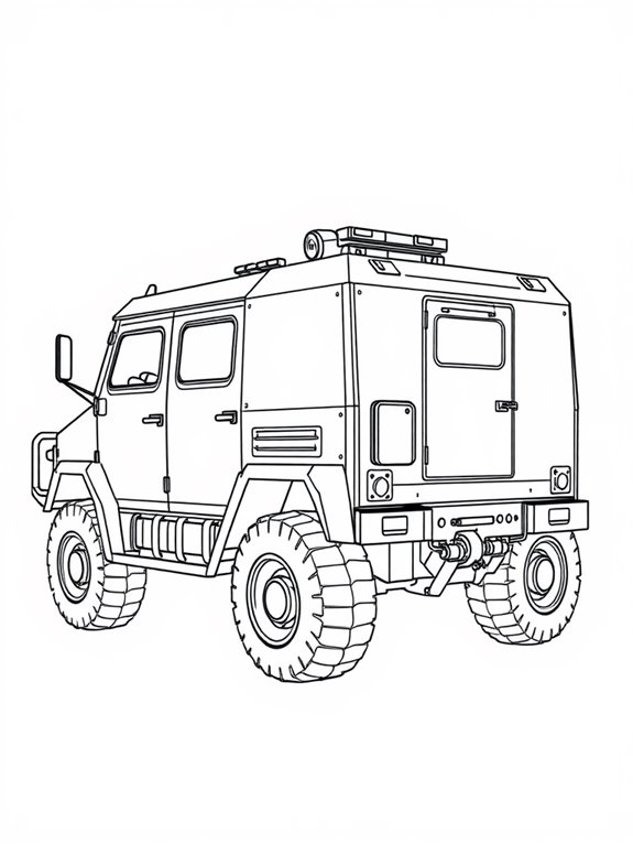 armored truck coloring page