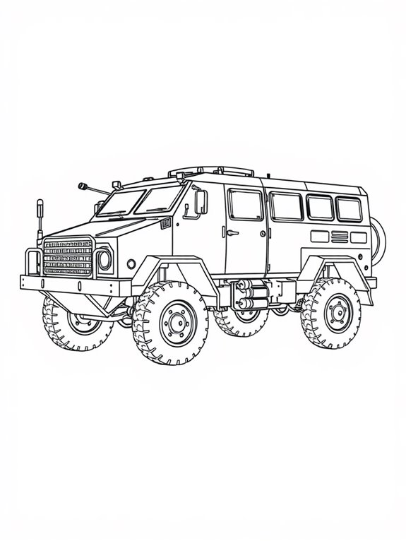 armored vehicle line art