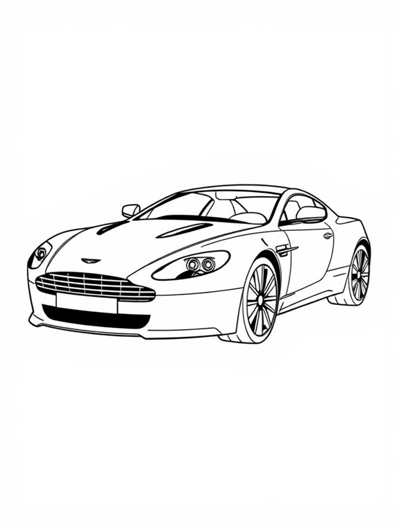 aston martin coloring page