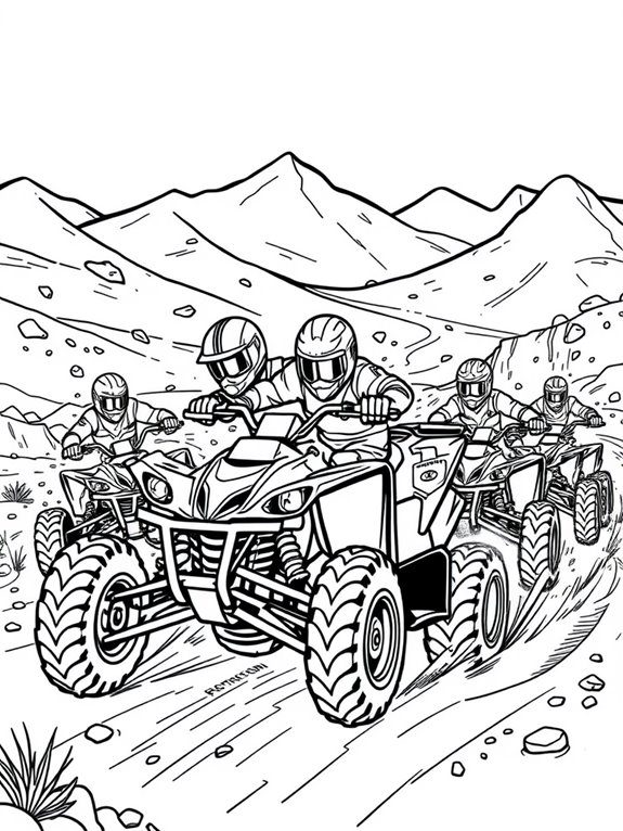 atv racing coloring page