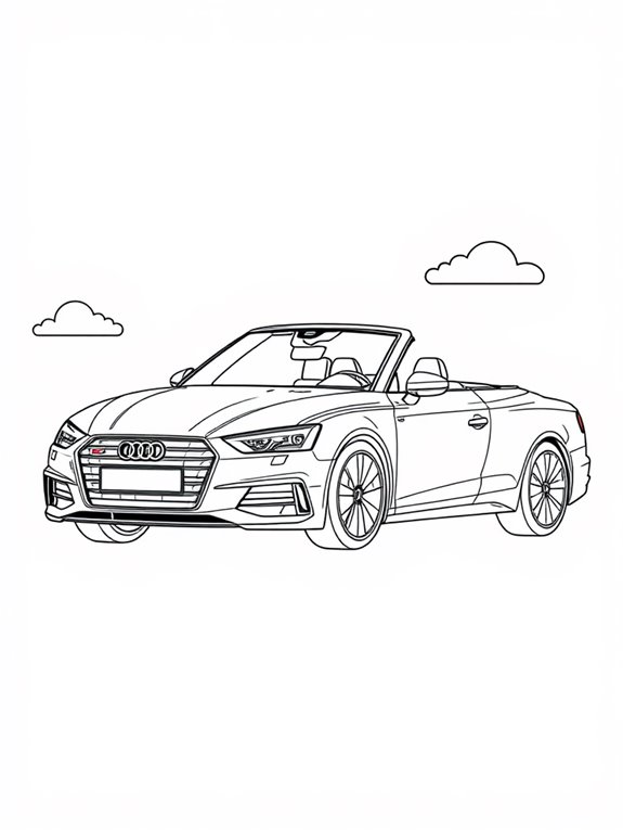 audi convertible coloring page