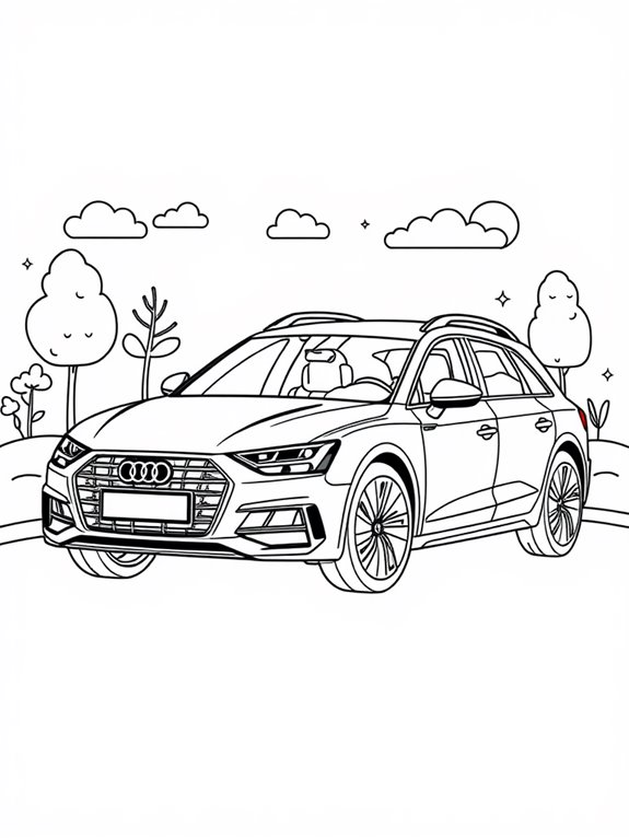 audi family car coloring