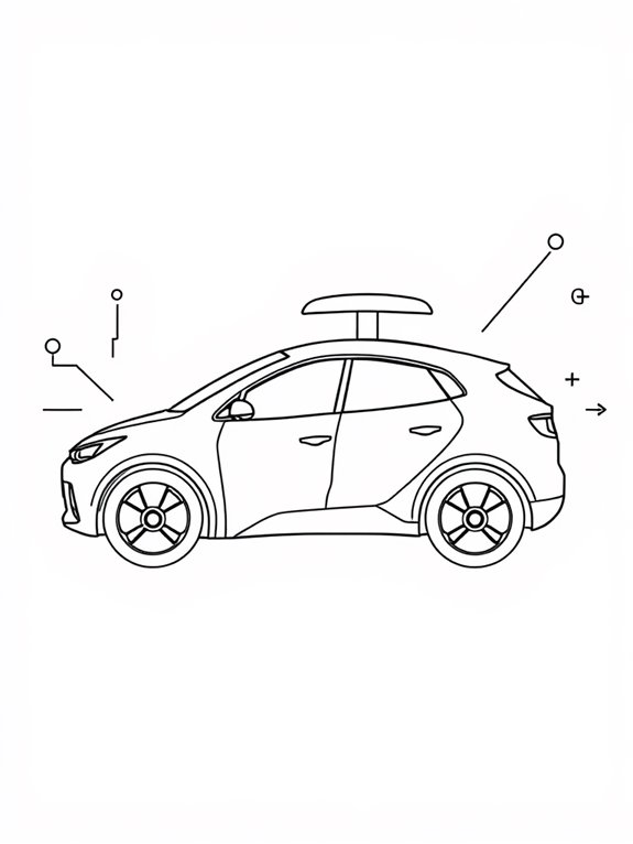 autonomous car coloring page